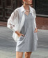 Women's Grey Sleeveless V-Neck Mini Beach Dress