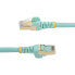 Фото #5 товара StarTech.com 0.50m CAT6a Ethernet Cable - 10 Gigabit Shielded Snagless RJ45 100W PoE Patch Cord - 10GbE STP Network Cable w/Strain Relief - Aqua Fluke Tested/Wiring is UL Certified/TIA - 0.5 m - Cat6a - U/FTP (STP) - RJ-45 - RJ-45