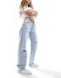 Tommy Jeans Sophie low waisted straight jeans in light wash Helle Waschung, W29 L30 - фото #1