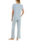 ფოტო #2 პროდუქტის Women's 2-Pc. Ribbed Lettuce-Edge Pajamas Set