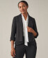 Women's Stretch Crepe Open-Front Long Sleeve Blazer