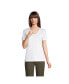 Фото #1 товара Women's Relaxed Supima Cotton Short Sleeve V-Neck T-Shirt