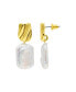 ფოტო #1 პროდუქტის 14K Gold-Plated Cultured Freshwater Pearl Coin Drop Earrings