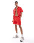 Фото #1 товара Reclaimed Vintage jersey short in red co ord