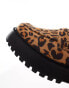 ASOS DESIGN chunky loafers in faux leopard print