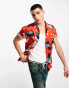 Superdry vintage Hawaiian short sleeve shirt in orange