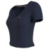 ფოტო #3 პროდუქტის TOMMY JEANS Bby Crp Essential Rib short sleeve v neck T-shirt