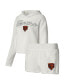 ფოტო #1 პროდუქტის Women's White Chicago Bears Fluffy Pullover Sweatshirt and Shorts Sleep Set