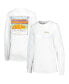ფოტო #1 პროდუქტის Women's White Distressed Clemson Tigers Hand-Drawn Stadium Comfort Colors Oversized Long Sleeve T-shirt