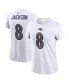 Фото #1 товара Women's Lamar Jackson White Baltimore Ravens Player Name Number T-shirt