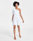 Фото #1 товара Women's One-Shoulder Mini Dress, Created for Macy's