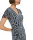 Фото #3 товара Women's Paisley-Print V-Neck Flutter-Sleeve Dress