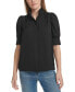 ფოტო #1 პროდუქტის Women's Charmeuse Puff-Sleeve Stand-Collar Top