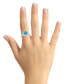 ფოტო #2 პროდუქტის Blue Topaz and Diamond Accent Halo Ring in 14K White Gold