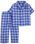 Фото #5 товара Toddler 2-Piece Gingham Coat Style Pajamas 5T