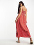 Pieces cami maxi dress in red spot