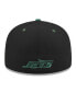 ფოტო #1 პროდუქტის Men's Black/Green New York Jets Flipside 2Tone 59FIFTY Fitted Hat