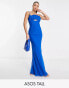 Фото #2 товара ASOS DESIGN Tall ruched bust cut out bias maxi dress in cobalt blue