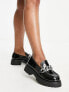 Фото #5 товара ASOS DESIGN Wide Fit Mai chunky chain loafers in black patent