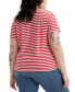 ფოტო #7 პროდუქტის Trendy Plus Size Perfect Sandy Striped T-Shirt