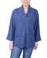 ფოტო #1 პროდუქტის Women's Long Sleeve Shawl Collar Top with Pockets