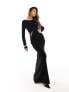 Фото #1 товара NA-KD x Claire Rose cut out maxi dress in black