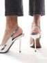 River Island high heel with asymmetric detail in silver