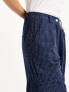 Object Tall textured denim cargo trouser in dark blue wash