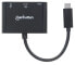 Фото #3 товара Manhattan USB-C Dock/Hub - Ports (x3): HDMI - USB-A and USB-C - With Power Delivery to USB-C Port (60W) - Cable 8cm - Black - Three Year Warranty - Blister - USB Type-A - USB Type-C - Black - Acrylonitrile butadiene styrene (ABS) - HDCP 1.4 CE FCC RoHS2 WEEE - 3840