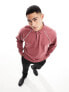 Фото #1 товара ASOS DESIGN oversized polo sweatshirt with piping in washed red