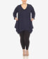 Фото #1 товара Plus Size Empire Cut V-neck Tunic Top