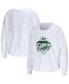 Фото #1 товара Women's White Philadelphia Eagles Domestic Cropped Long Sleeve T-shirt