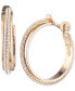 Фото #1 товара Gold-Tone Small Pavé Hoop Clip-On Earrings, 0.98"