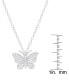 ფოტო #3 პროდუქტის Diamond Butterfly 18" Pendant Necklace (1/4 ct. t.w.) in Sterling Silver