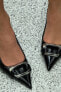 HIGH-HEEL SLINGBACK SHOES WITH METAL PIECE