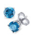 ფოტო #1 პროდუქტის Blue Diamond Stud Earrings (1 ct. t.w.) in 14K White Gold