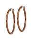 ფოტო #2 პროდუქტის Stainless Steel Brown plated Hoop Earrings