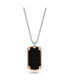 ფოტო #1 პროდუქტის Mens Stainless Steel Rose Gold Black Carbon Fiber Necklace