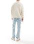 Фото #4 товара Jack & Jones chris straight leg jean with knee rips in light blue wash