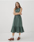 ფოტო #1 პროდუქტის Women's Cotton Coastal Double Gauze Cutout Midi Dress