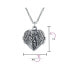 Фото #5 товара Dome Large Guardian Angel Wing Feathered Heart Shaped Photo Locket For Women Holds Photos Pictures Oxidized Silver Necklace Pendant