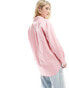 Tommy Jeans badge boyfriend shirt in pink