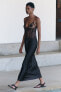 Фото #7 товара Атласное платье в бельевом стиле с кружевом ZARA