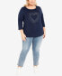 Фото #7 товара Plus Size Love Heart 3/4 Sleeve Top