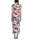 Фото #5 товара Women's Printed Faux-Wrap Midi Dress