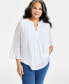 Фото #1 товара Plus Size Pintuck Blouse, Created for Macy's