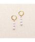 ფოტო #3 პროდუქტის 18K Gold Plated Freshwater Pearls with Purple Glass Beads - Taro Earrings For Women