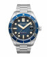 ფოტო #1 პროდუქტის Men's Croft Mid-Size Automatic Regiment Blue with Silver-Tone Solid Stainless Steel Bracelet Watch 40mm
