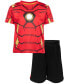 ფოტო #1 პროდუქტის Toddler Boys Avengers Captain America Iron Man Venom Hulk Cosplay Athletic T-Shirt and Shorts Outfit Set to