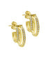14K Gold-Plated Multi-Band Crystal Huggie Earrings